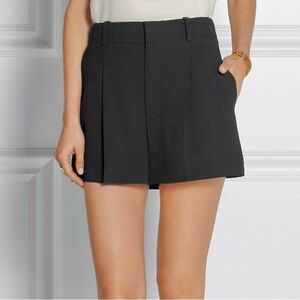 NWT Chloe Black Pleated Crepe High Waisted Shorts 44 (US 12)